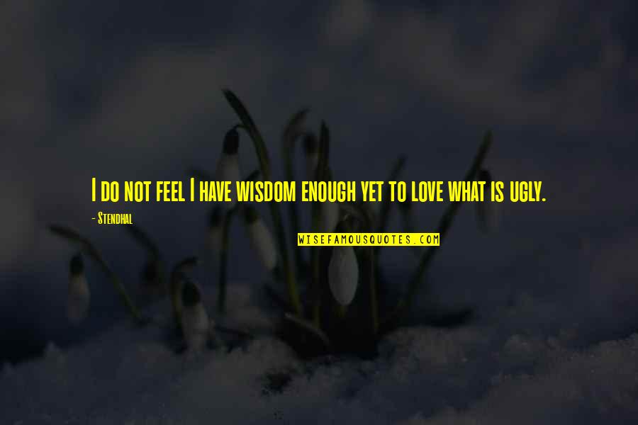 Not Yet Love Quotes By Stendhal: I do not feel I have wisdom enough