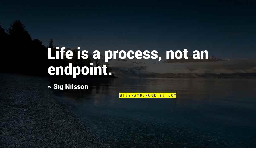 Not Young Quotes By Sig Nilsson: Life is a process, not an endpoint. Not Young Quotes By Sig Nilsson: Life is a process, not an endpoint.