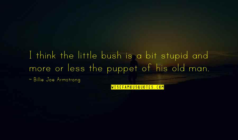 Not Your Puppet Quotes By Billie Joe Armstrong: I think the little bush is a bit