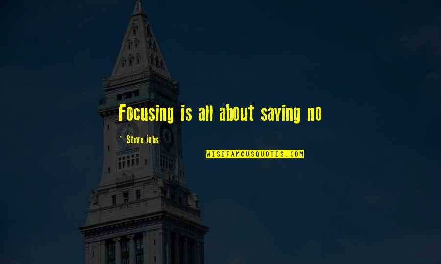 Notable And Famous Hunting Quotes By Steve Jobs: Focusing is all about saying no
