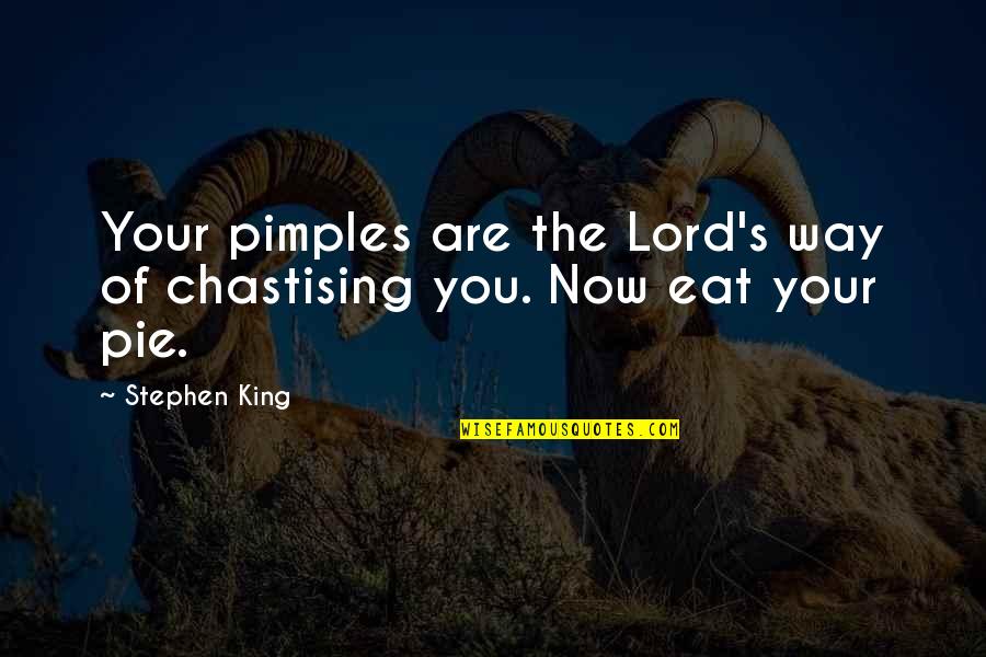 Notaries Quotes By Stephen King: Your pimples are the Lord's way of chastising