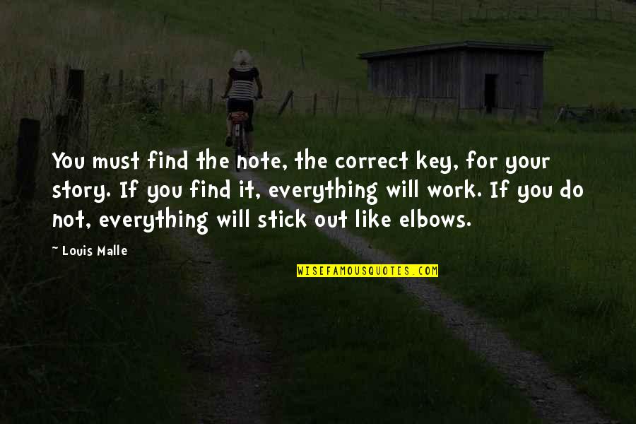 Note Quotes By Louis Malle: You must find the note, the correct key,