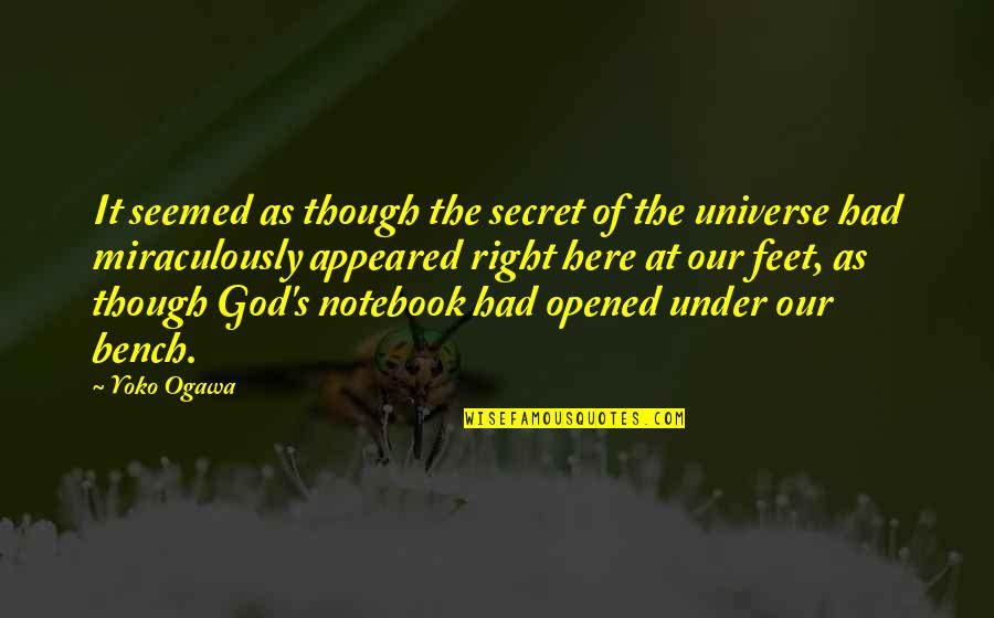 Notebook D Quotes By Yoko Ogawa: It seemed as though the secret of the