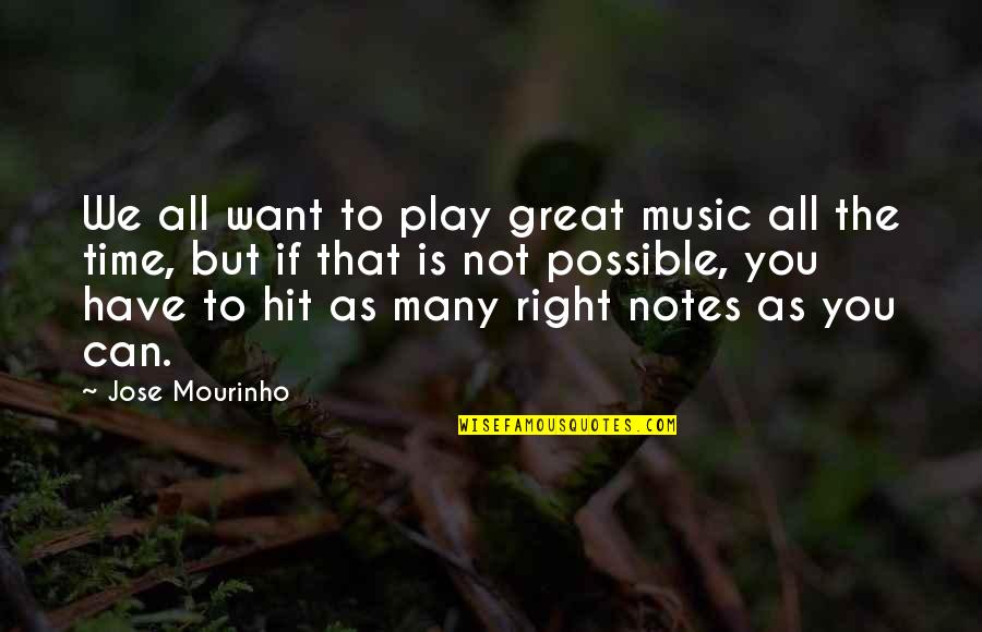 Notes You Quotes By Jose Mourinho: We all want to play great music all