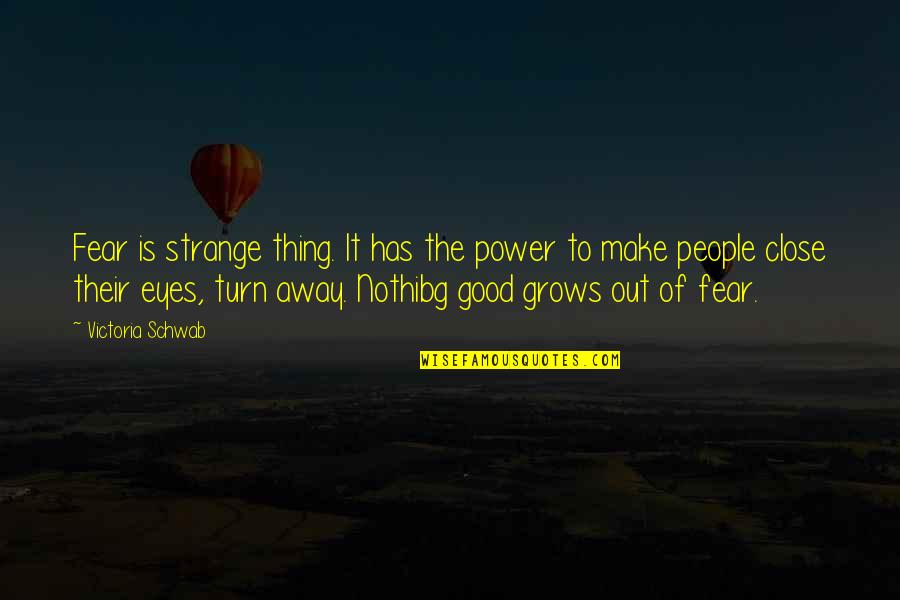 Nothibg Quotes By Victoria Schwab: Fear is strange thing. It has the power