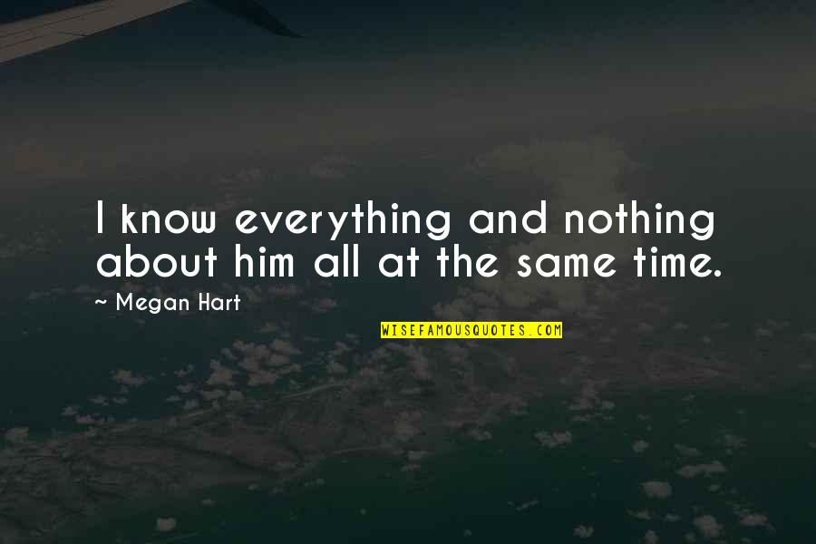 Nothing At All Quotes By Megan Hart: I know everything and nothing about him all