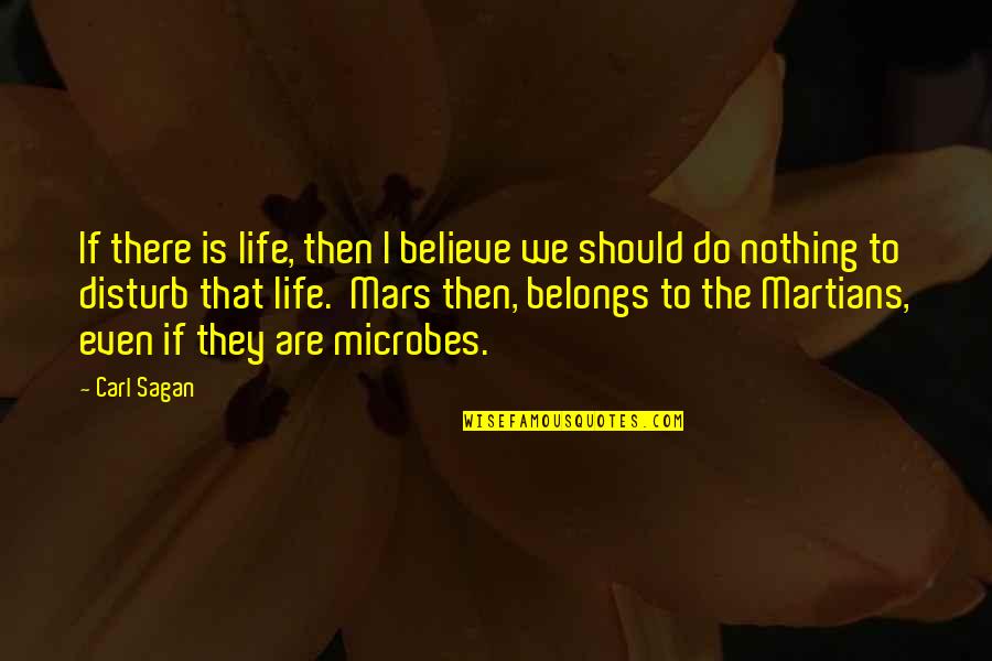 Nothing Belongs To Us Quotes By Carl Sagan: If there is life, then I believe we