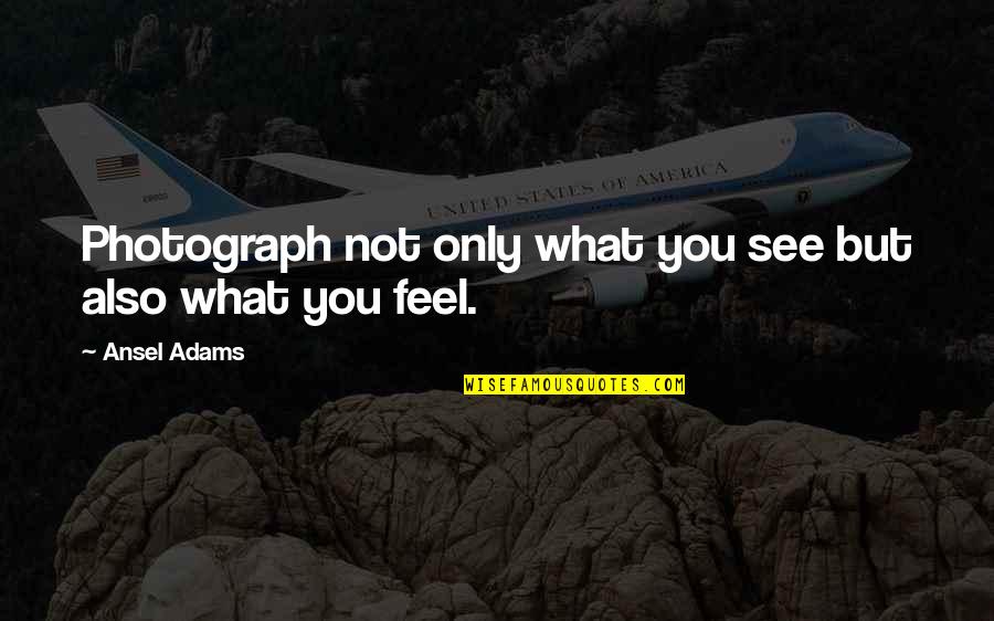 Nothing Bringing Me Down Quotes By Ansel Adams: Photograph not only what you see but also