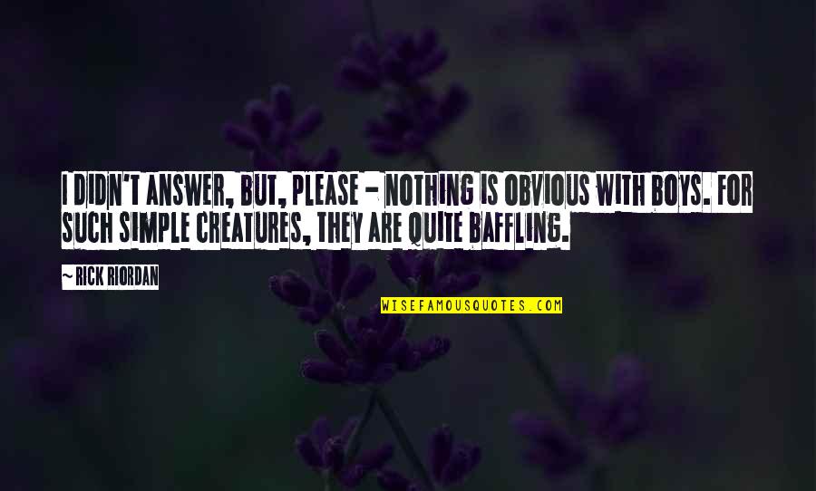 Nothing But Quotes By Rick Riordan: I didn't answer, but, please - nothing is