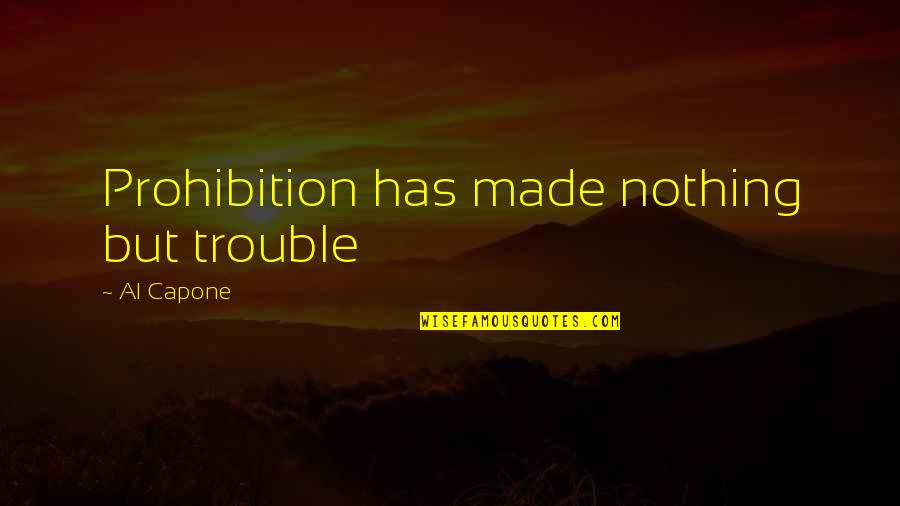 Nothing But Trouble Quotes By Al Capone: Prohibition has made nothing but trouble