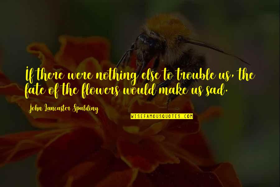 Nothing But Trouble Quotes By John Lancaster Spalding: If there were nothing else to trouble us,