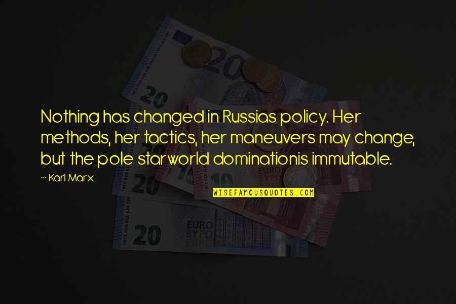 Nothing Changed At All Quotes By Karl Marx: Nothing has changed in Russias policy. Her methods,