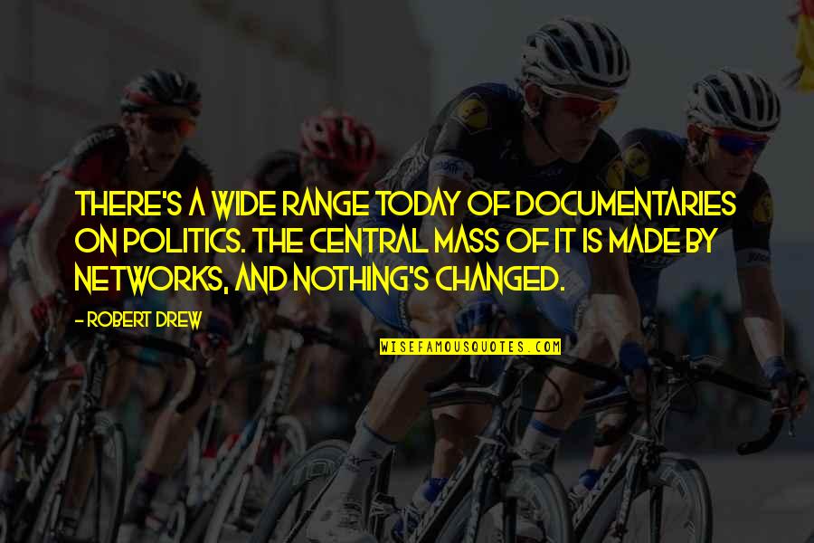 Nothing Changed Quotes By Robert Drew: There's a wide range today of documentaries on