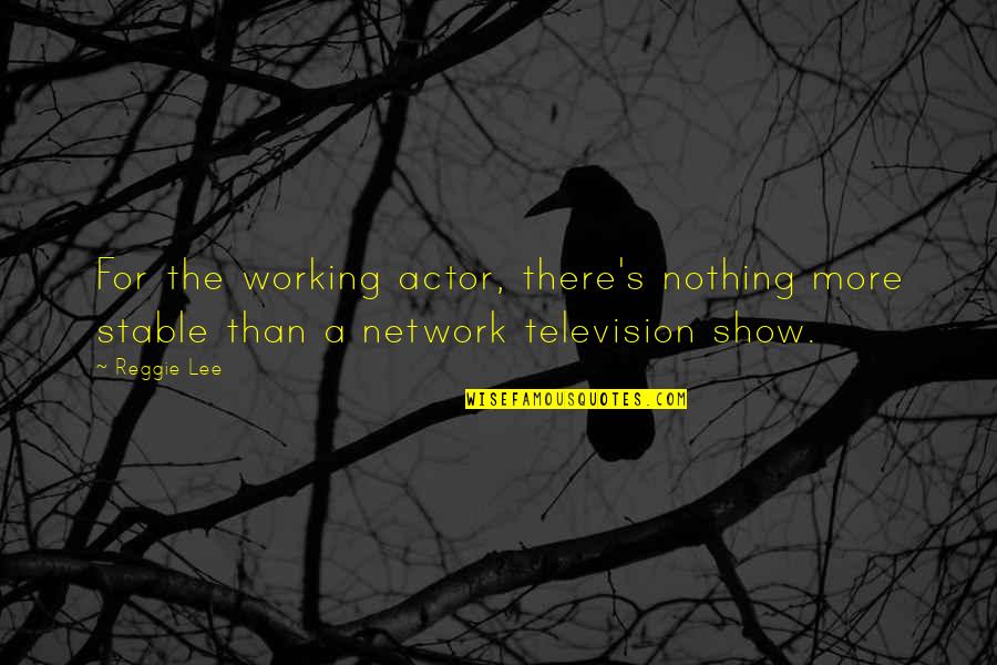 Nothing Ever Working Out Quotes By Reggie Lee: For the working actor, there's nothing more stable