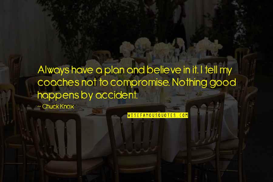 Nothing Good Happens Quotes By Chuck Knox: Always have a plan and believe in it.