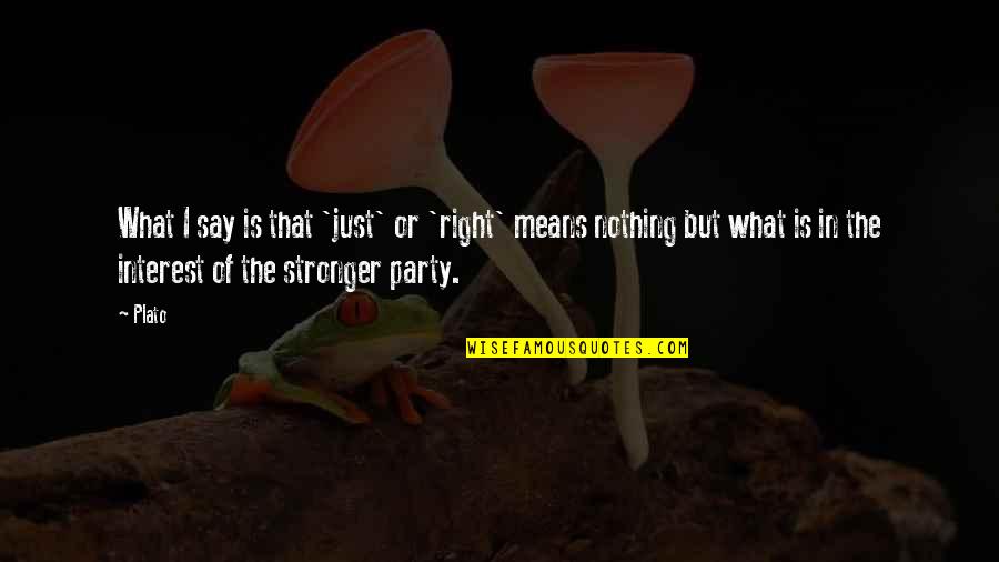 Nothing I Say Is Right Quotes By Plato: What I say is that 'just' or 'right'