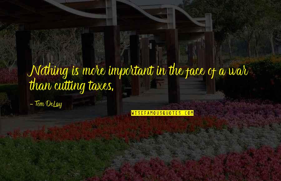 Nothing Important Quotes By Tom DeLay: Nothing is more important in the face of