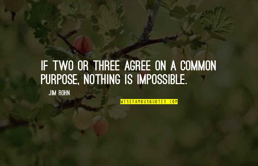 Nothing Impossible Quotes By Jim Rohn: If two or three agree on a common