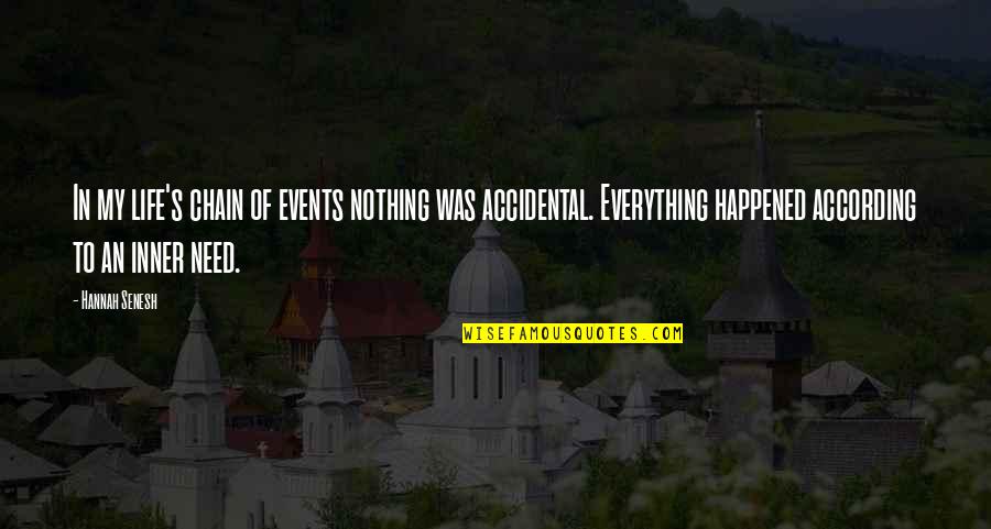 Nothing Is Accidental Quotes By Hannah Senesh: In my life's chain of events nothing was