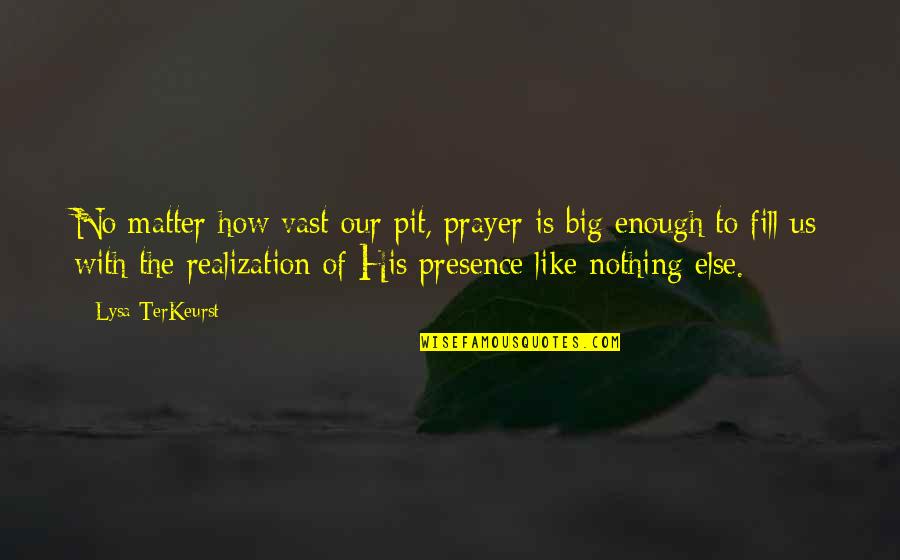 Nothing Is Enough Quotes By Lysa TerKeurst: No matter how vast our pit, prayer is