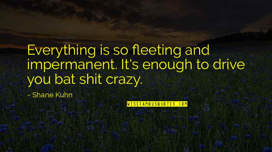 Nothing Is Enough Quotes By Shane Kuhn: Everything is so fleeting and impermanent. It's enough