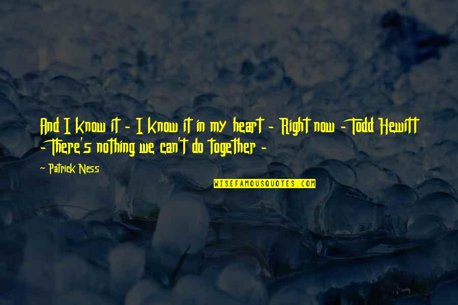 Nothing Is Ever Right Quotes By Patrick Ness: And I know it - I know it