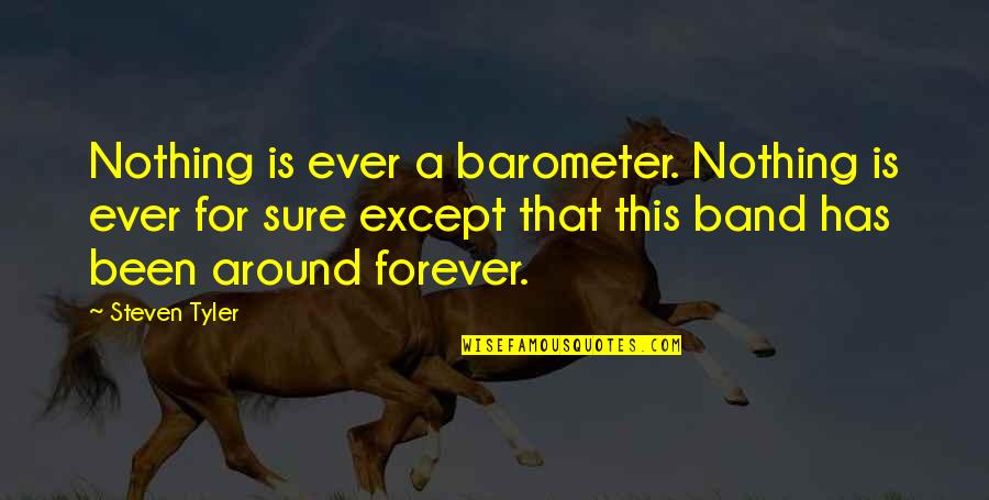 Nothing Is Forever But Quotes By Steven Tyler: Nothing is ever a barometer. Nothing is ever