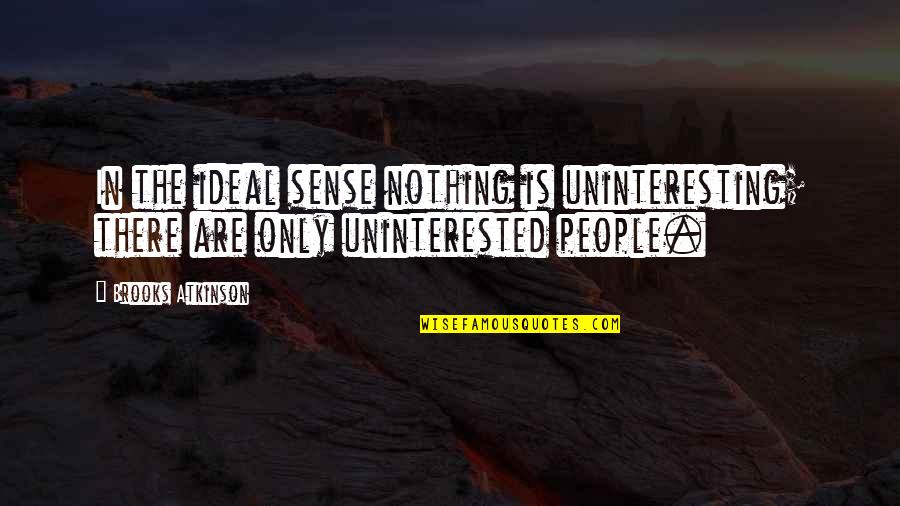 Nothing Is Ideal Quotes By Brooks Atkinson: In the ideal sense nothing is uninteresting; there