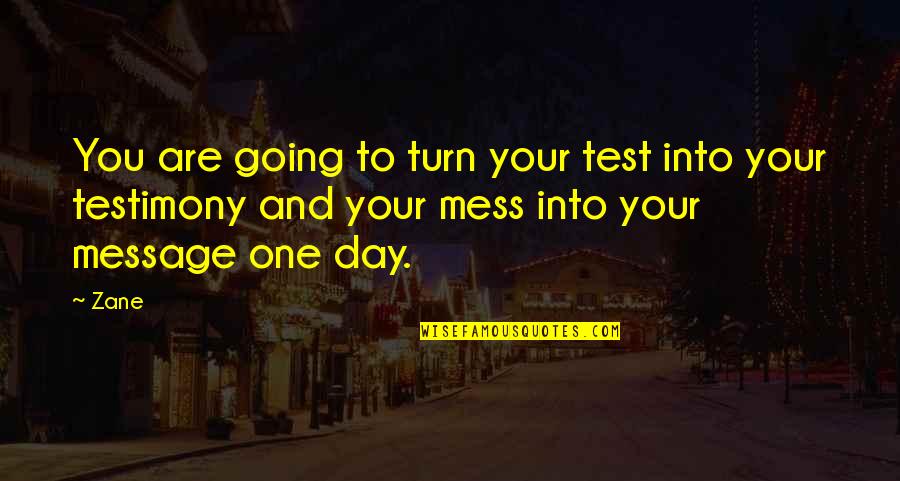 Nothing Lasts Long Quotes By Zane: You are going to turn your test into