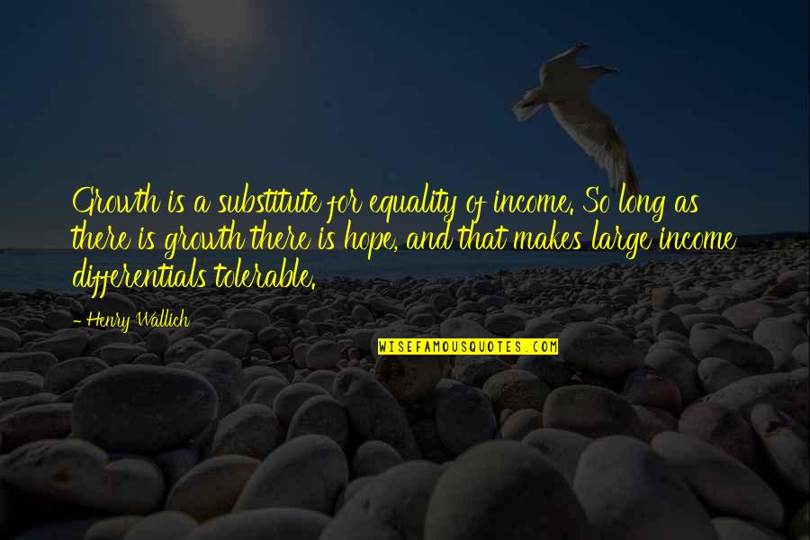 Nothing Like True Love Quotes By Henry Wallich: Growth is a substitute for equality of income.