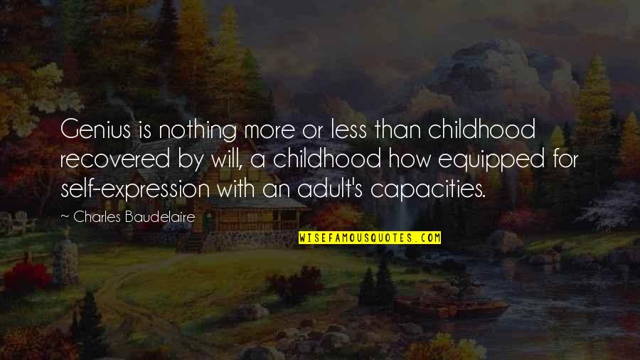 Nothing More Nothing Less Quotes By Charles Baudelaire: Genius is nothing more or less than childhood