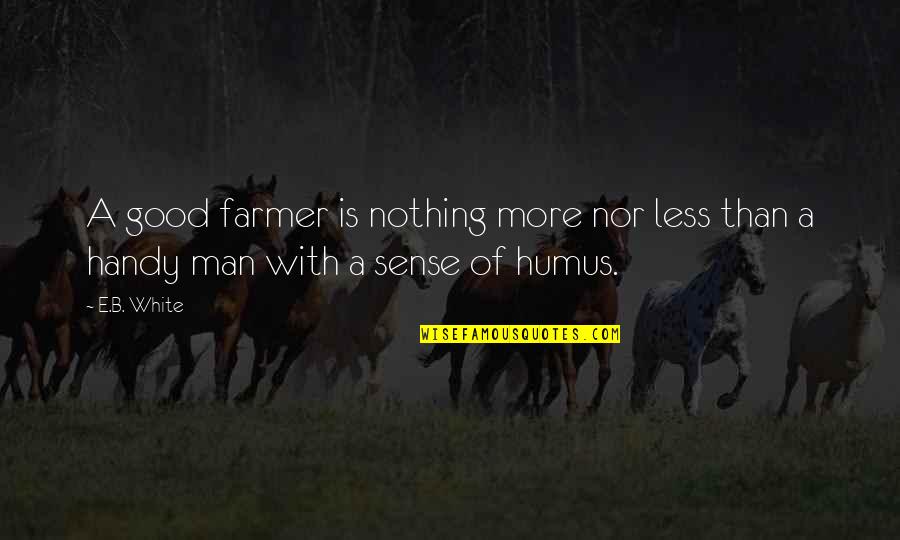 Nothing More Nothing Less Quotes By E.B. White: A good farmer is nothing more nor less