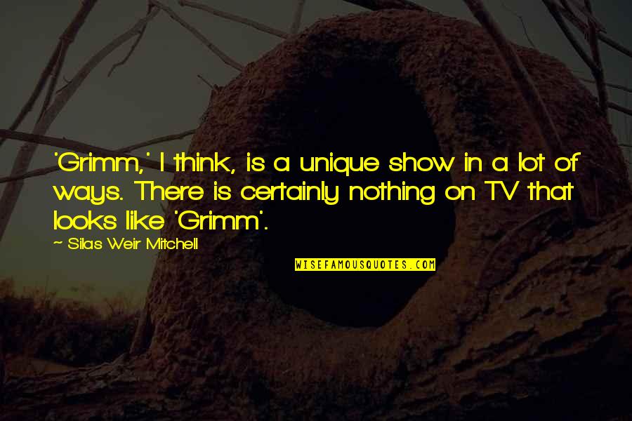 Nothing On Tv Quotes By Silas Weir Mitchell: 'Grimm,' I think, is a unique show in