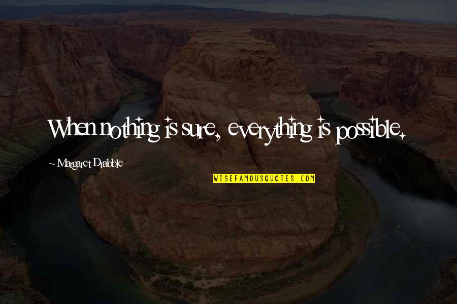 Nothing Possible Quotes By Margaret Drabble: When nothing is sure, everything is possible.