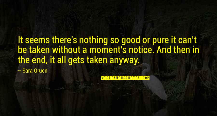 Nothing Seems Quotes By Sara Gruen: It seems there's nothing so good or pure