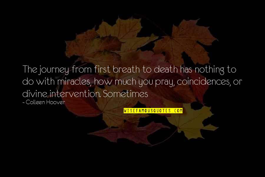 Nothing To You Quotes By Colleen Hoover: The journey from first breath to death has Nothing To You Quotes By Colleen Hoover: The journey from first breath to death has