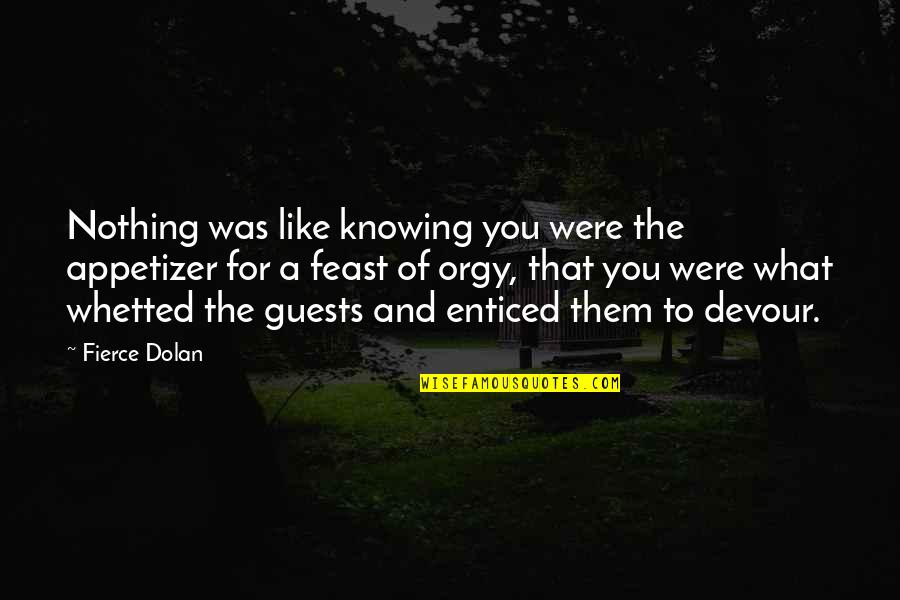 Nothing To You Quotes By Fierce Dolan: Nothing was like knowing you were the appetizer Nothing To You Quotes By Fierce Dolan: Nothing was like knowing you were the appetizer