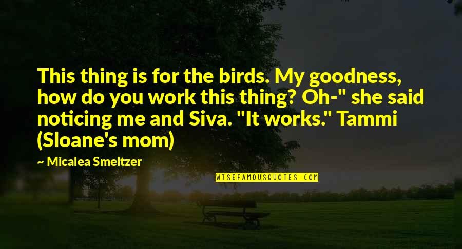 Noticing You Quotes By Micalea Smeltzer: This thing is for the birds. My goodness,