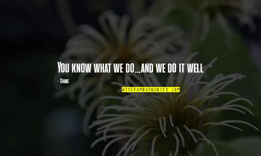 Notlar Renkli Quotes By Shane: You know what we do...and we do it
