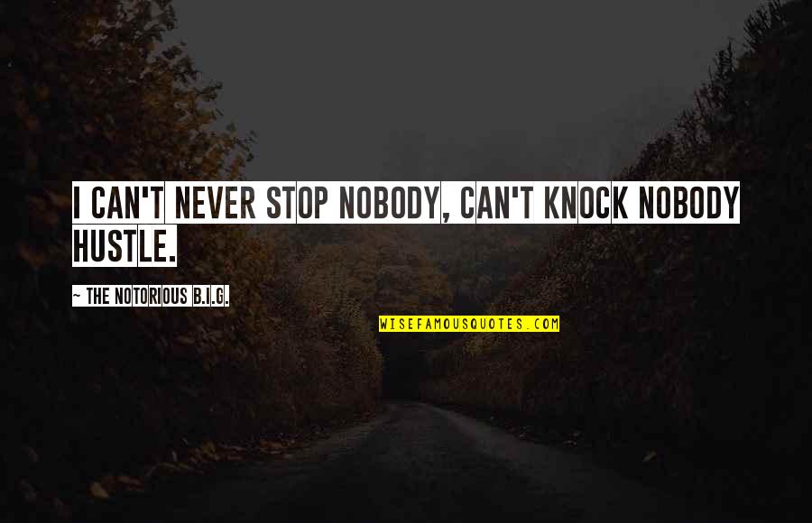 Notorious B I G Quotes By The Notorious B.I.G.: I can't never stop nobody, can't knock nobody