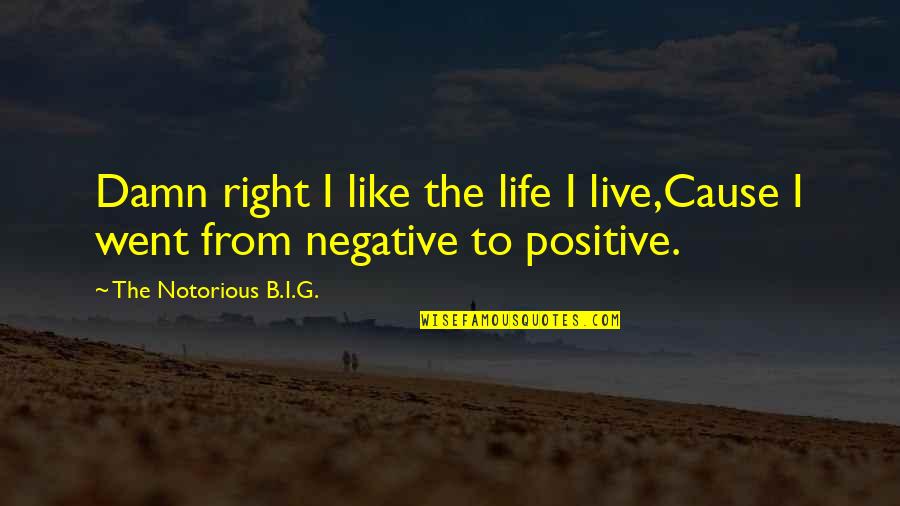 Notorious Life Quotes By The Notorious B.I.G.: Damn right I like the life I live,Cause