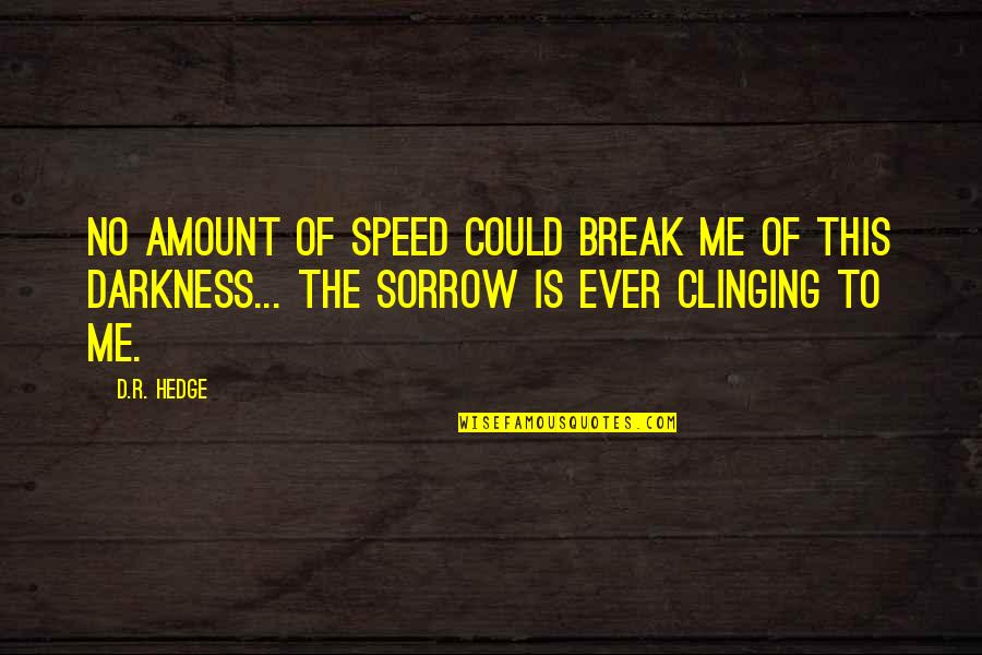 Notre Dame Fighting Irish Quotes By D.R. Hedge: No amount of speed could break me of Notre Dame Fighting Irish Quotes By D.R. Hedge: No amount of speed could break me of