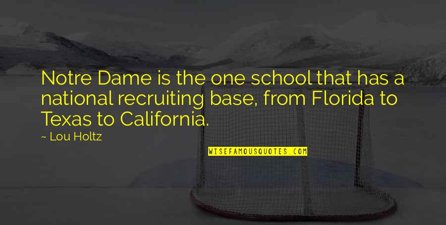 Notre Dame Quotes By Lou Holtz: Notre Dame is the one school that has