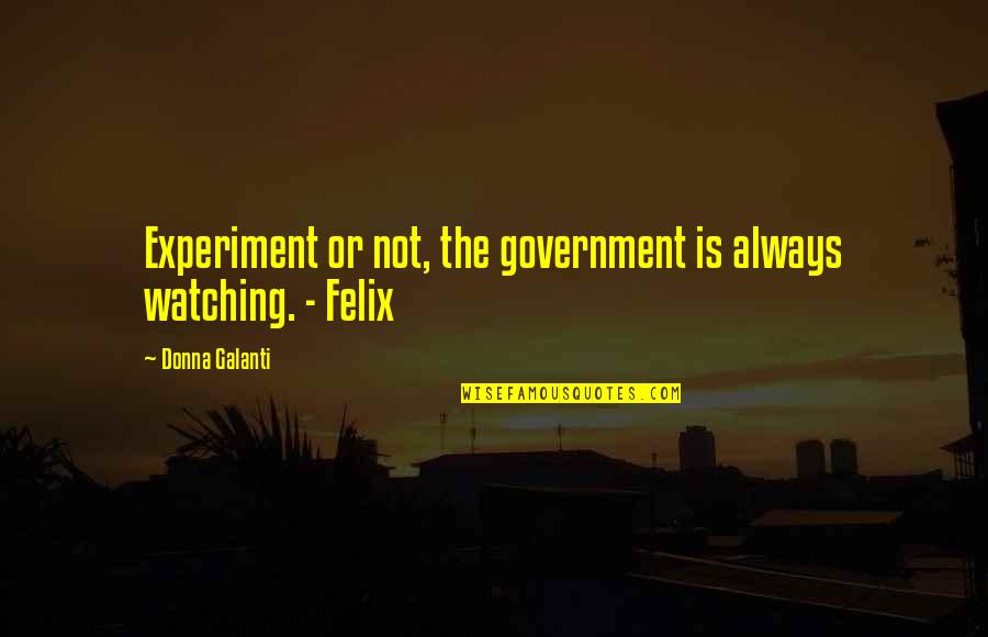 Notscorn Quotes By Donna Galanti: Experiment or not, the government is always watching.