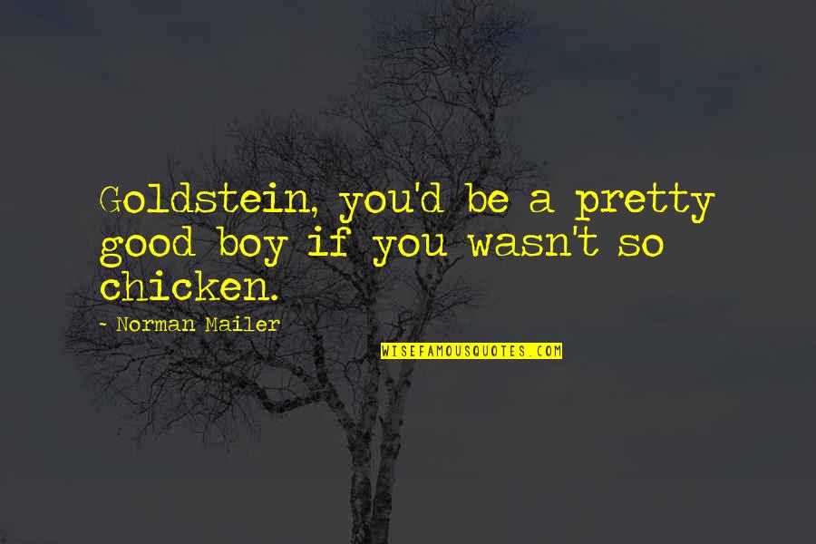 Nottrue Quotes By Norman Mailer: Goldstein, you'd be a pretty good boy if