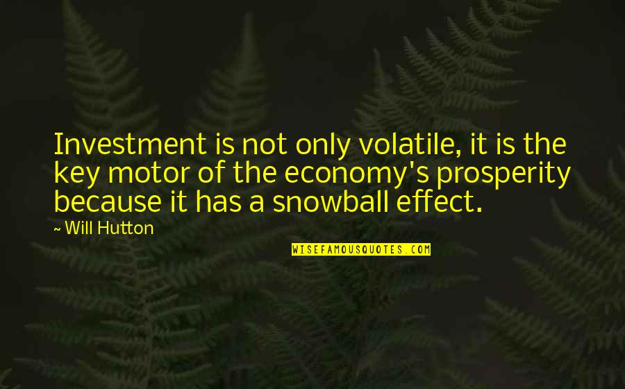 Nouciance Quotes By Will Hutton: Investment is not only volatile, it is the