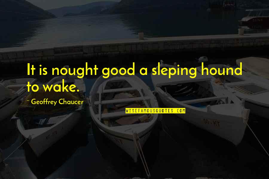 Nought Quotes By Geoffrey Chaucer: It is nought good a sleping hound to Nought Quotes By Geoffrey Chaucer: It is nought good a sleping hound to