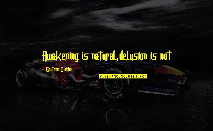 Noughtis Quotes By Gautama Buddha: Awakening is natural,delusion is not