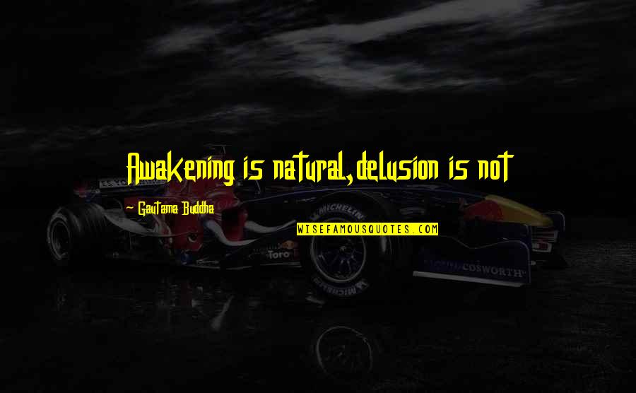 Noughtis Quotes By Gautama Buddha: Awakening is natural,delusion is not Noughtis Quotes By Gautama Buddha: Awakening is natural,delusion is not