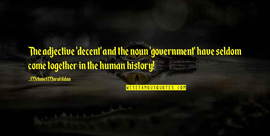 Noun Quotes By Mehmet Murat Ildan: The adjective 'decent' and the noun 'government' have